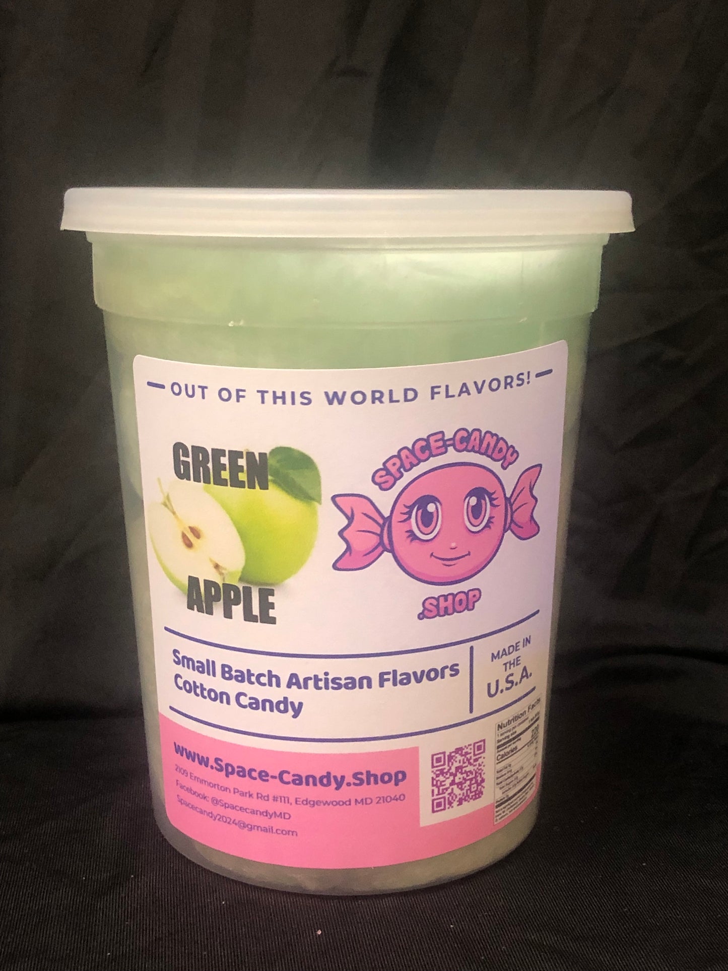 Green Apple Classic Cotton Candy 32 oz. Tub