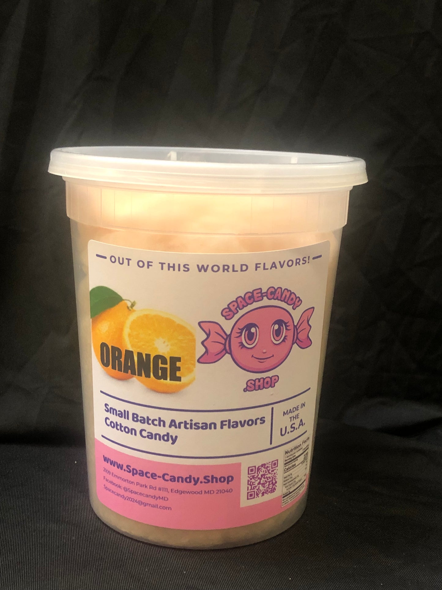 Orange Classic Cotton Candy 32 oz. Tub