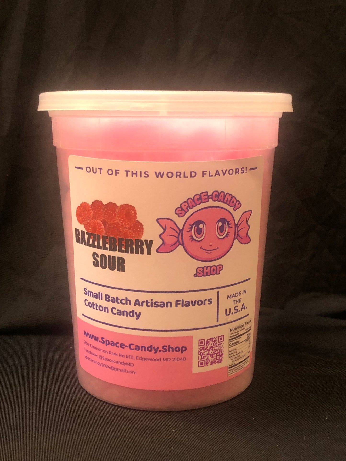 Razzleberry Sour Classic Cotton Candy 32 oz. Tub