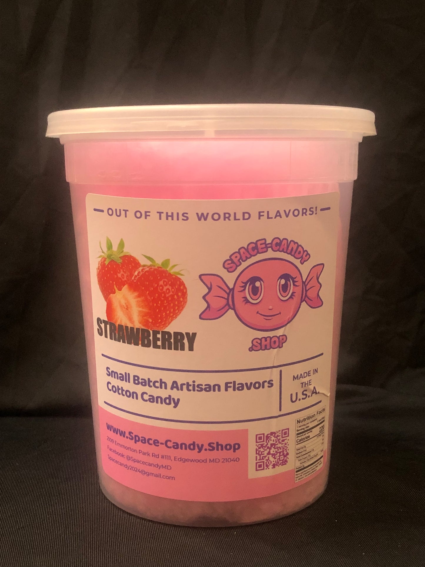 Strawberry Classic Cotton Candy 32 oz. Tub