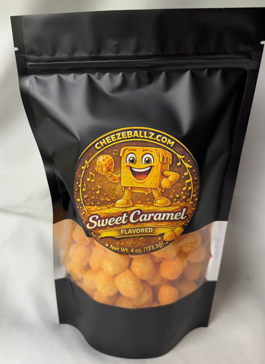 Sweet Caramel - Gourmet Flavored Cheeze Balls - 4 oz. Pouch