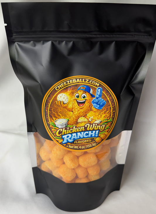 Chicken Wing Ranch - Gourmet Flavored Cheeze Balls - 4 oz. Pouch