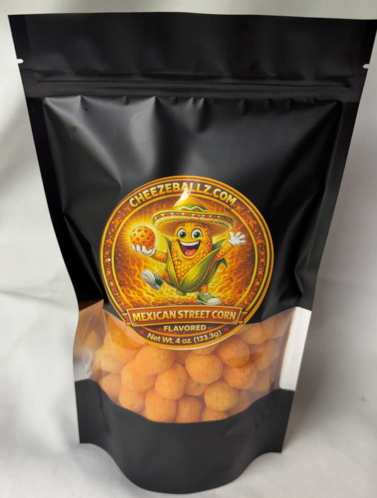 Mexican Street Corn (Elote) - Gourmet Flavored Cheeze Balls - 4 oz. Pouch