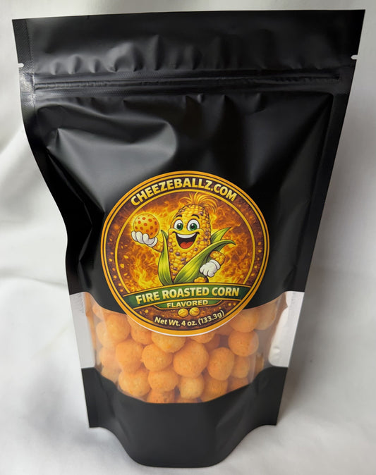 Roasted Corn - Gourmet Flavored Cheeze Balls - 4 oz. Pouch